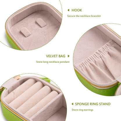Small Travel Jewelry Organizers Box for Women with PU Leather Portable | Mini Jewelry Case with Compartments for Necklace Rings Earrings,Luxury Giftable Boxes Gifts