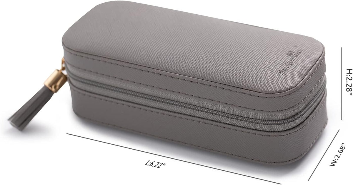 Small Travel Jewelry Organizers Box for Women with PU Leather Portable | Mini Jewelry Case with Compartments for Necklace Rings Earrings,Luxury Giftable Boxes Gifts