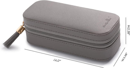 Small Travel Jewelry Organizers Box for Women with PU Leather Portable | Mini Jewelry Case with Compartments for Necklace Rings Earrings,Luxury Giftable Boxes Gifts