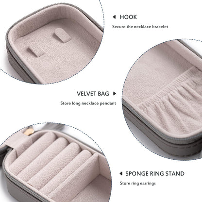 Small Travel Jewelry Organizers Box for Women with PU Leather Portable | Mini Jewelry Case with Compartments for Necklace Rings Earrings,Luxury Giftable Boxes Gifts