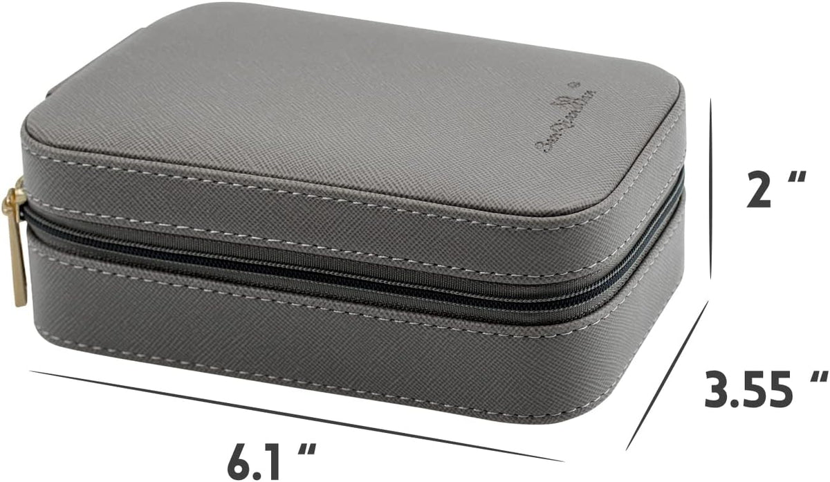 Small Travel Jewelry Organizers Box for Women with PU Leather Portable | Mini Jewelry Case with Compartments for Necklace Rings Earrings,Luxury Giftable Boxes Gifts
