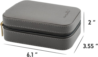 Small Travel Jewelry Organizers Box for Women with PU Leather Portable | Mini Jewelry Case with Compartments for Necklace Rings Earrings,Luxury Giftable Boxes Gifts