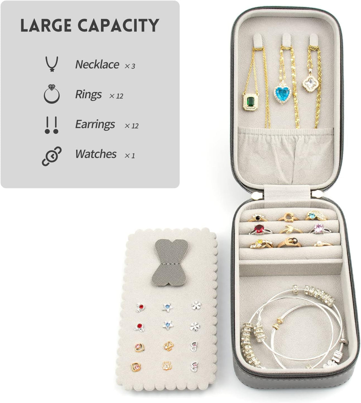 Small Travel Jewelry Organizers Box for Women with PU Leather Portable | Mini Jewelry Case with Compartments for Necklace Rings Earrings,Luxury Giftable Boxes Gifts
