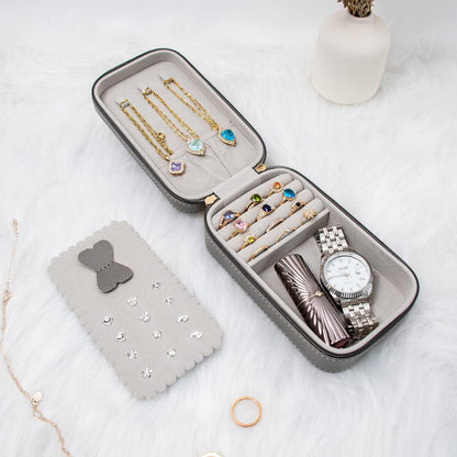 Small Travel Jewelry Organizers Box for Women with PU Leather Portable | Mini Jewelry Case with Compartments for Necklace Rings Earrings,Luxury Giftable Boxes Gifts