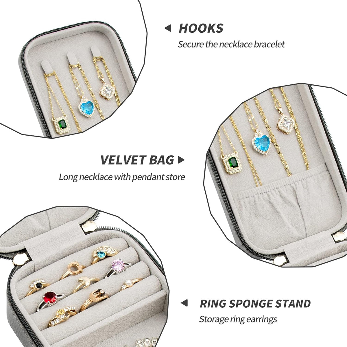 Small Travel Jewelry Organizers Box for Women with PU Leather Portable | Mini Jewelry Case with Compartments for Necklace Rings Earrings,Luxury Giftable Boxes Gifts