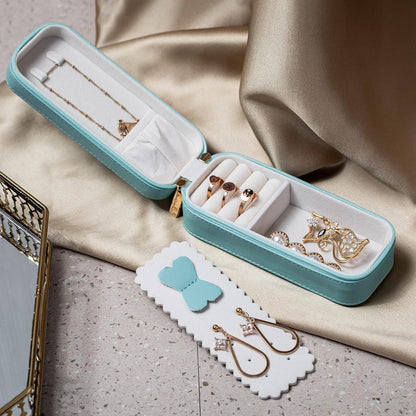 Small Travel Jewelry Organizers Box for Women with PU Leather Portable | Mini Jewelry Case with Compartments for Necklace Rings Earrings,Luxury Giftable Boxes Gifts