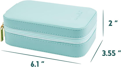 Small Travel Jewelry Organizers Box for Women with PU Leather Portable | Mini Jewelry Case with Compartments for Necklace Rings Earrings,Luxury Giftable Boxes Gifts