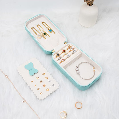 Small Travel Jewelry Organizers Box for Women with PU Leather Portable | Mini Jewelry Case with Compartments for Necklace Rings Earrings,Luxury Giftable Boxes Gifts