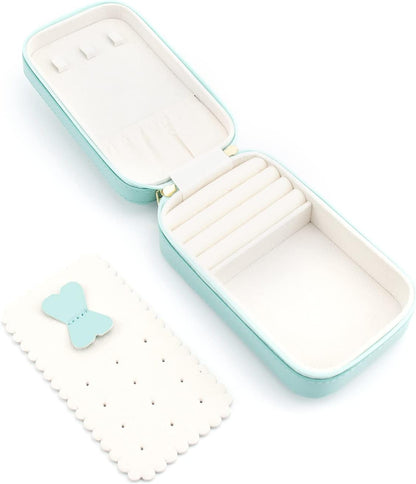 Small Travel Jewelry Organizers Box for Women with PU Leather Portable | Mini Jewelry Case with Compartments for Necklace Rings Earrings,Luxury Giftable Boxes Gifts