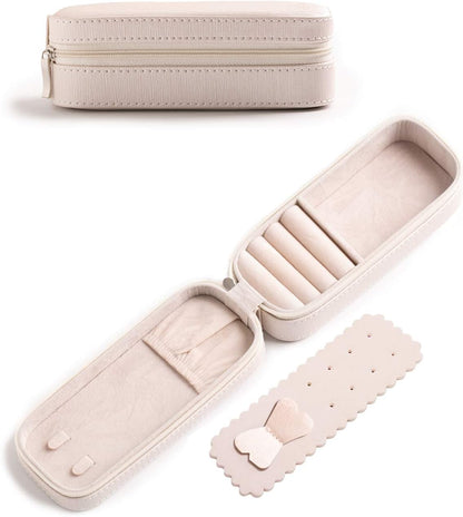 Small Travel Jewelry Organizers Box for Women with PU Leather Portable | Mini Jewelry Case with Compartments for Necklace Rings Earrings,Luxury Giftable Boxes Gifts