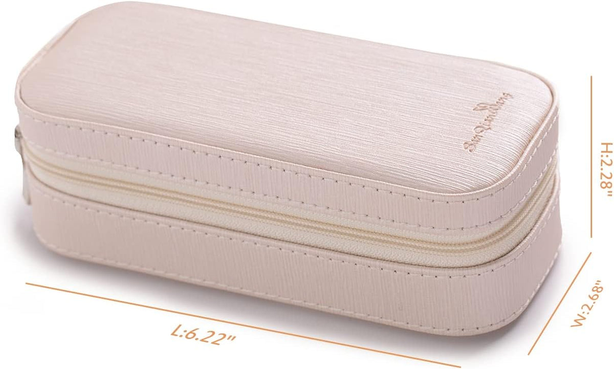 Small Travel Jewelry Organizers Box for Women with PU Leather Portable | Mini Jewelry Case with Compartments for Necklace Rings Earrings,Luxury Giftable Boxes Gifts