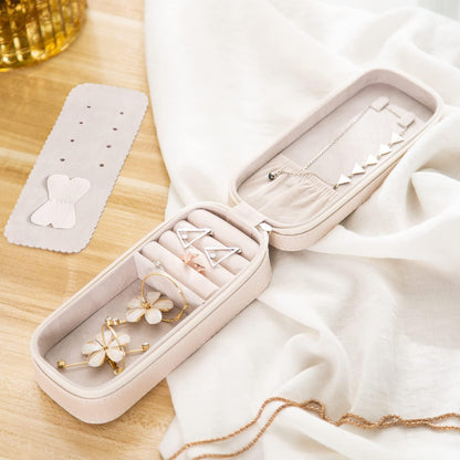 Small Travel Jewelry Organizers Box for Women with PU Leather Portable | Mini Jewelry Case with Compartments for Necklace Rings Earrings,Luxury Giftable Boxes Gifts