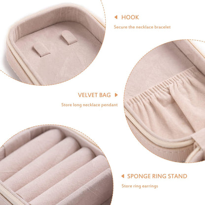 Small Travel Jewelry Organizers Box for Women with PU Leather Portable | Mini Jewelry Case with Compartments for Necklace Rings Earrings,Luxury Giftable Boxes Gifts