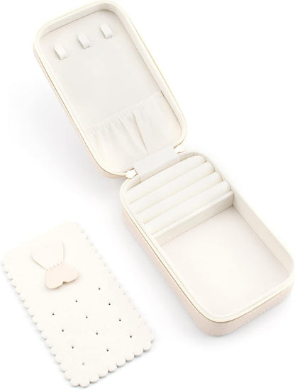 Small Travel Jewelry Organizers Box for Women with PU Leather Portable | Mini Jewelry Case with Compartments for Necklace Rings Earrings,Luxury Giftable Boxes Gifts