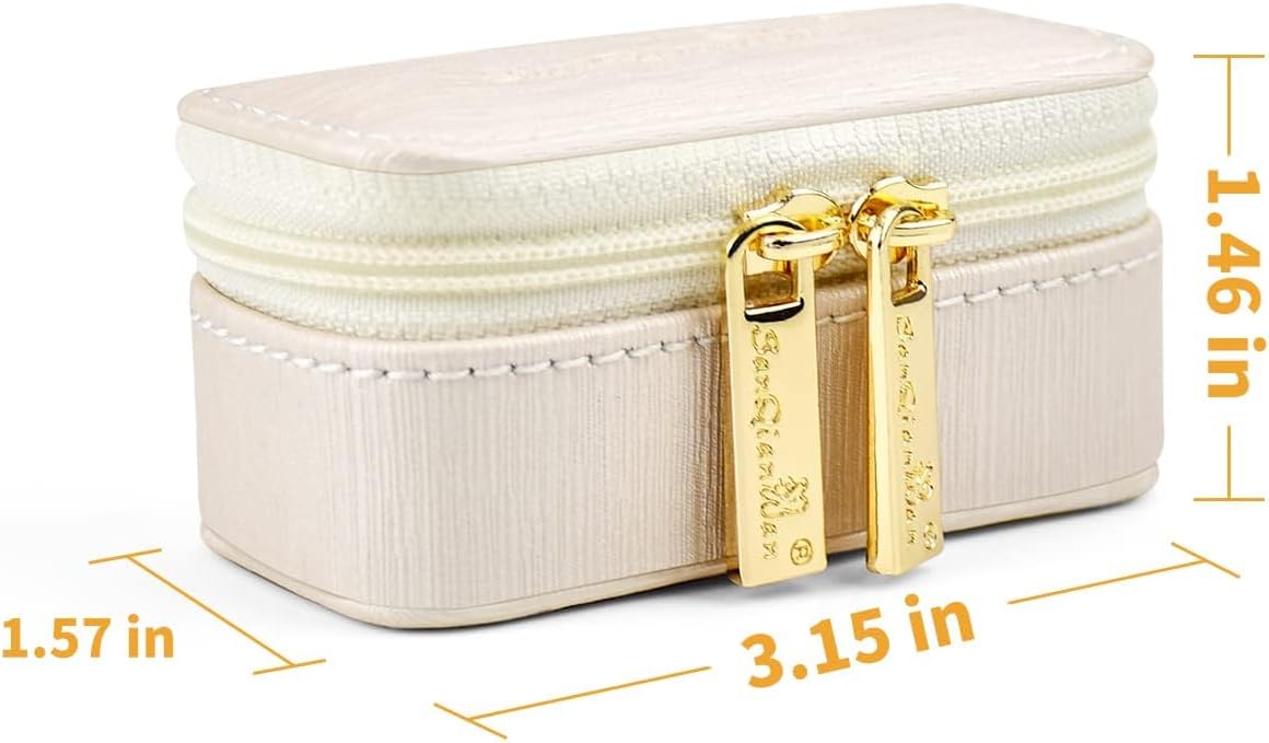 Small Travel Jewelry Organizers Box for Women with PU Leather Portable | Mini Jewelry Case with Compartments for Necklace Rings Earrings,Luxury Giftable Boxes Gifts