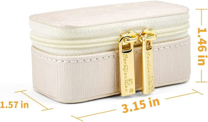 Small Travel Jewelry Organizers Box for Women with PU Leather Portable | Mini Jewelry Case with Compartments for Necklace Rings Earrings,Luxury Giftable Boxes Gifts