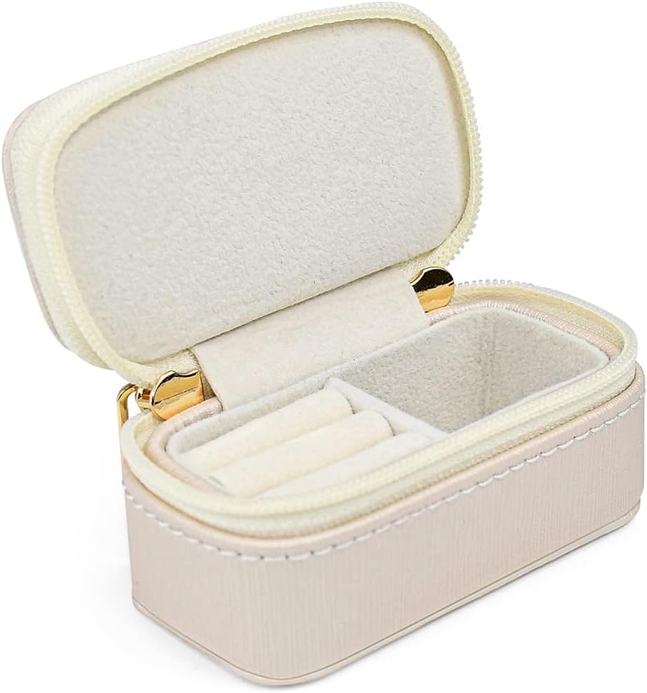 Small Travel Jewelry Organizers Box for Women with PU Leather Portable | Mini Jewelry Case with Compartments for Necklace Rings Earrings,Luxury Giftable Boxes Gifts