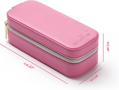 Small Travel Jewelry Organizers Box for Women with PU Leather Portable | Mini Jewelry Case with Compartments for Necklace Rings Earrings,Luxury Giftable Boxes Gifts
