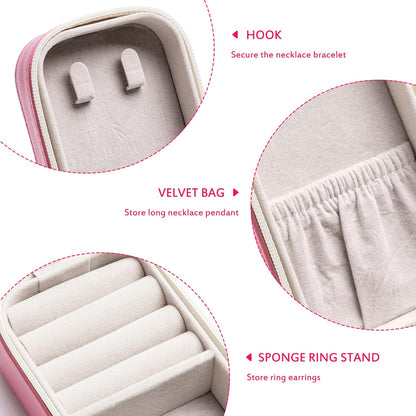 Small Travel Jewelry Organizers Box for Women with PU Leather Portable | Mini Jewelry Case with Compartments for Necklace Rings Earrings,Luxury Giftable Boxes Gifts