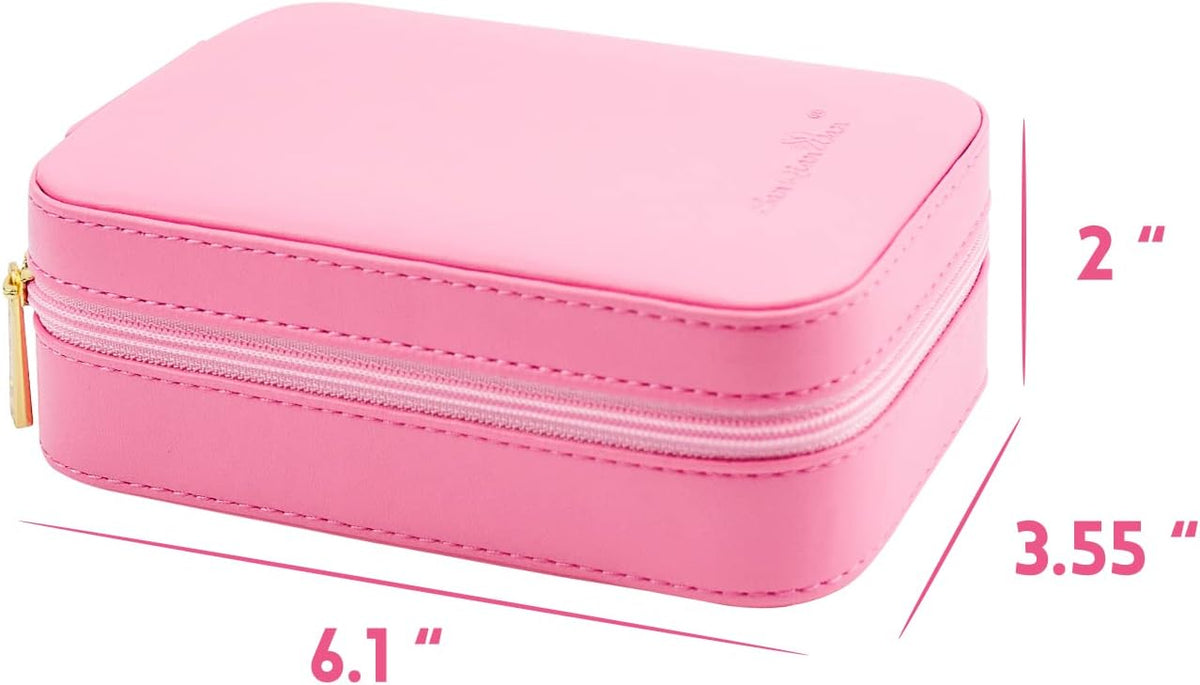 Small Travel Jewelry Organizers Box for Women with PU Leather Portable | Mini Jewelry Case with Compartments for Necklace Rings Earrings,Luxury Giftable Boxes Gifts