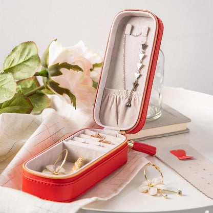 Small Travel Jewelry Organizers Box for Women with PU Leather Portable | Mini Jewelry Case with Compartments for Necklace Rings Earrings,Luxury Giftable Boxes Gifts