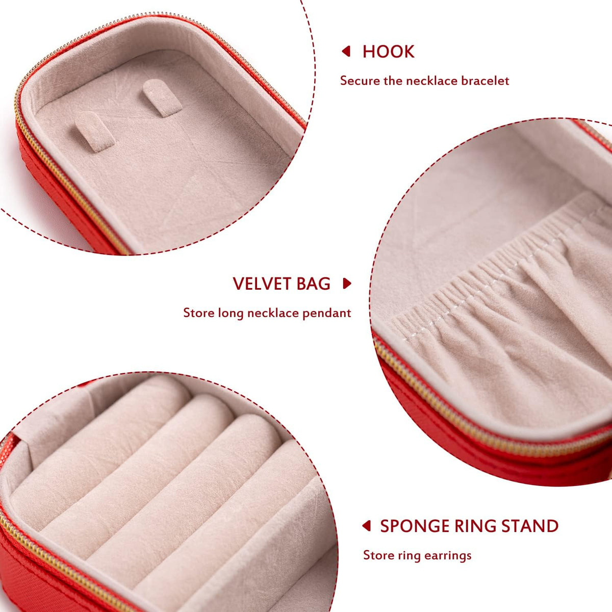 Small Travel Jewelry Organizers Box for Women with PU Leather Portable | Mini Jewelry Case with Compartments for Necklace Rings Earrings,Luxury Giftable Boxes Gifts