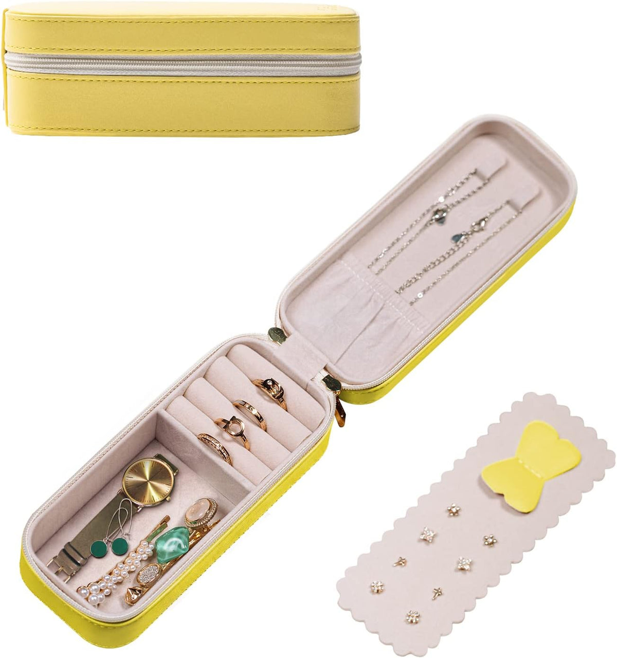 Small Travel Jewelry Organizers Box for Women with PU Leather Portable | Mini Jewelry Case with Compartments for Necklace Rings Earrings,Luxury Giftable Boxes Gifts