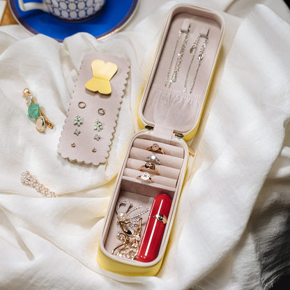Small Travel Jewelry Organizers Box for Women with PU Leather Portable | Mini Jewelry Case with Compartments for Necklace Rings Earrings,Luxury Giftable Boxes Gifts