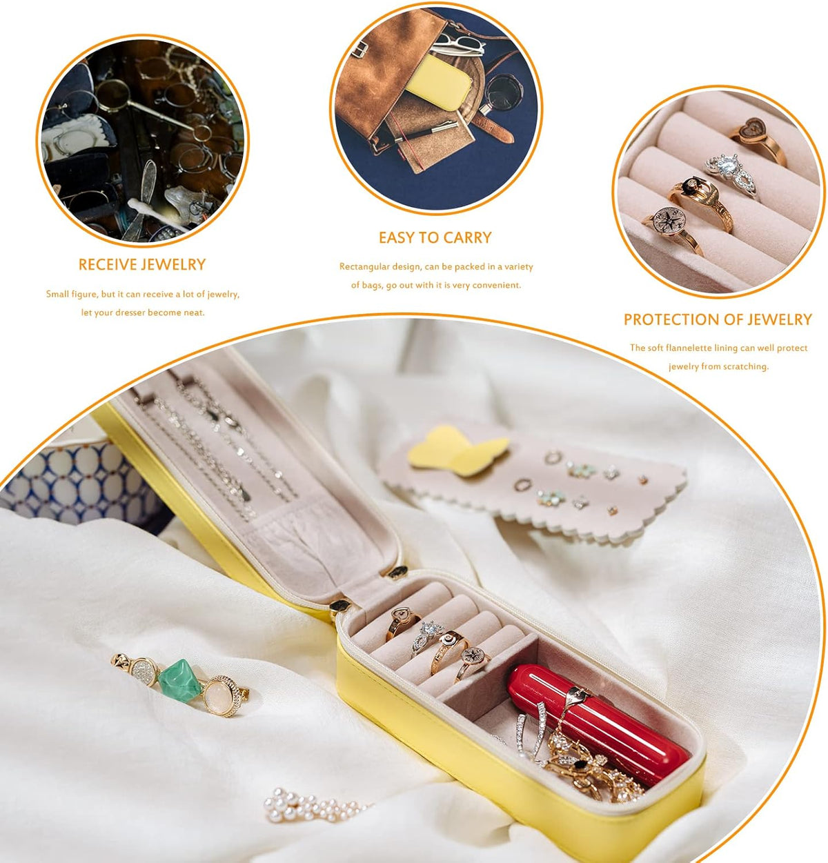 Small Travel Jewelry Organizers Box for Women with PU Leather Portable | Mini Jewelry Case with Compartments for Necklace Rings Earrings,Luxury Giftable Boxes Gifts