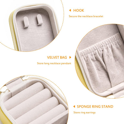 Small Travel Jewelry Organizers Box for Women with PU Leather Portable | Mini Jewelry Case with Compartments for Necklace Rings Earrings,Luxury Giftable Boxes Gifts