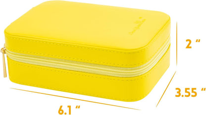 Small Travel Jewelry Organizers Box for Women with PU Leather Portable | Mini Jewelry Case with Compartments for Necklace Rings Earrings,Luxury Giftable Boxes Gifts