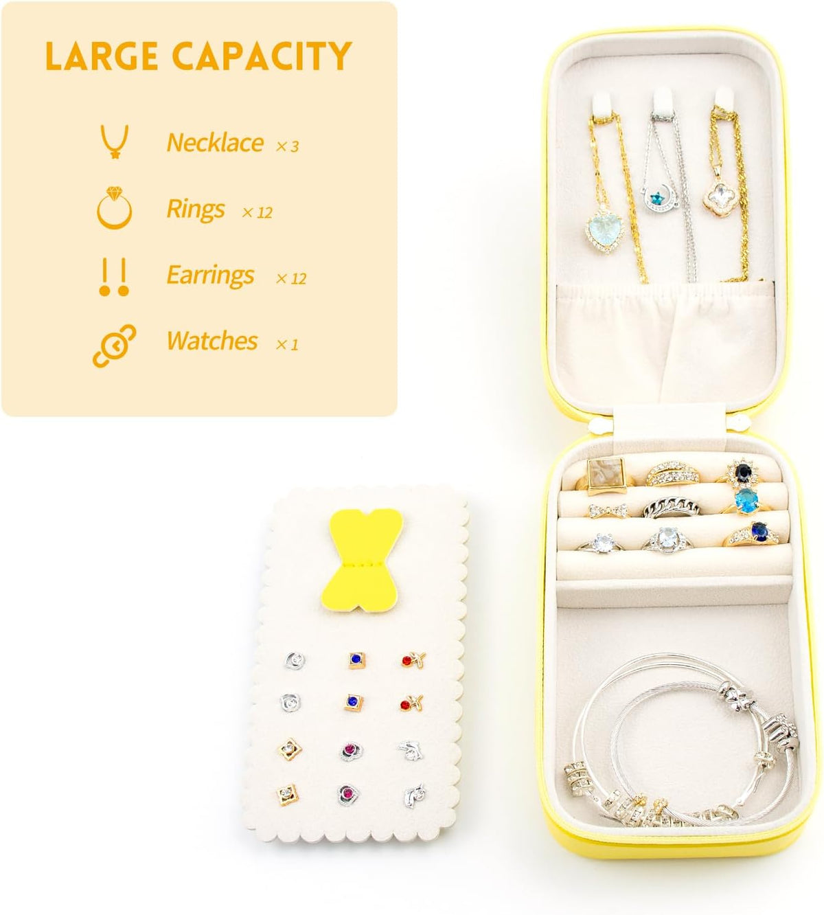 Small Travel Jewelry Organizers Box for Women with PU Leather Portable | Mini Jewelry Case with Compartments for Necklace Rings Earrings,Luxury Giftable Boxes Gifts