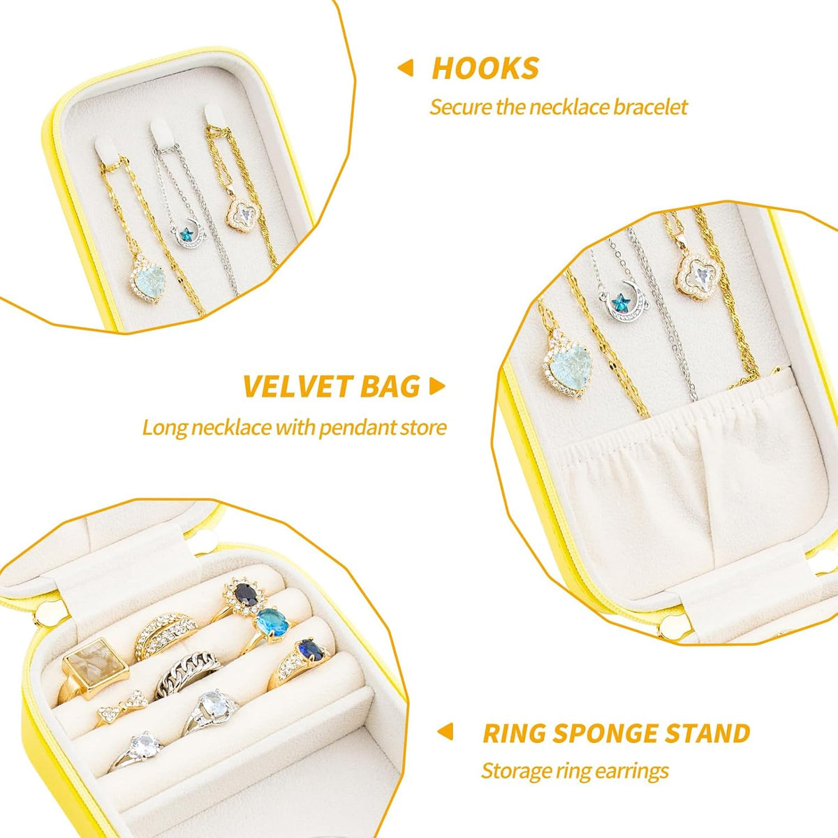 Small Travel Jewelry Organizers Box for Women with PU Leather Portable | Mini Jewelry Case with Compartments for Necklace Rings Earrings,Luxury Giftable Boxes Gifts