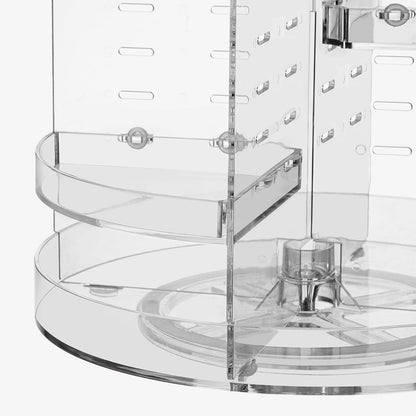 360 Rotating Makeup Organizer Adjustable Carousel Large Capacity Revolving Perfume Organizer Skincare Organizers Cosmetic Storage Spinning Holder for Vanity, Black