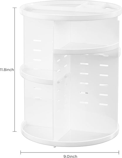 360 Rotating Makeup Organizer Adjustable Carousel Large Capacity Revolving Perfume Organizer Skincare Organizers Cosmetic Storage Spinning Holder for Vanity, Black