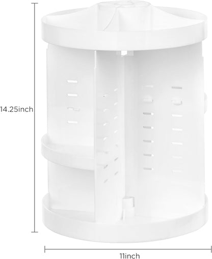 360 Rotating Makeup Organizer Adjustable Carousel Large Capacity Revolving Perfume Organizer Skincare Organizers Cosmetic Storage Spinning Holder for Vanity, Black