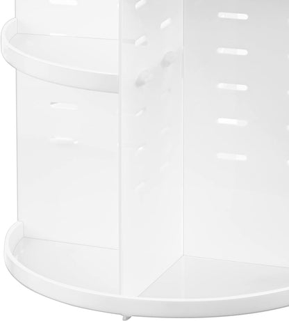 360 Rotating Makeup Organizer Adjustable Carousel Large Capacity Revolving Perfume Organizer Skincare Organizers Cosmetic Storage Spinning Holder for Vanity, Black