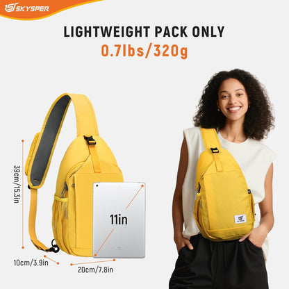 Sling Bag RFID Cross Body Bag Recycled Crossbody Backpack Travel Daypack