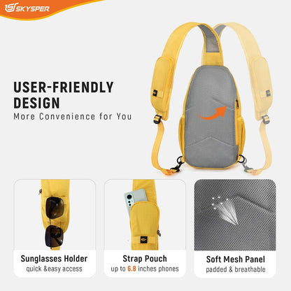 Sling Bag RFID Cross Body Bag Recycled Crossbody Backpack Travel Daypack