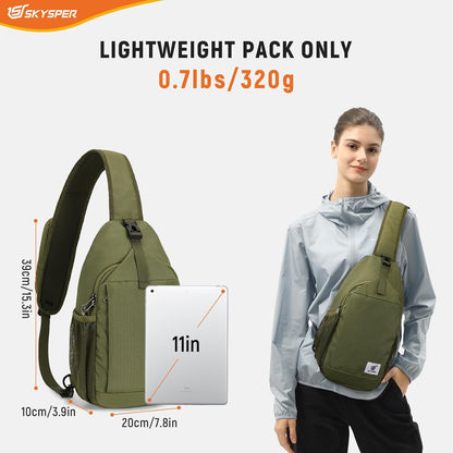 Sling Bag RFID Cross Body Bag Recycled Crossbody Backpack Travel Daypack