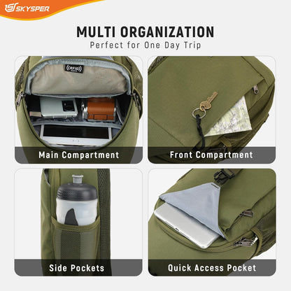 Sling Bag RFID Cross Body Bag Recycled Crossbody Backpack Travel Daypack