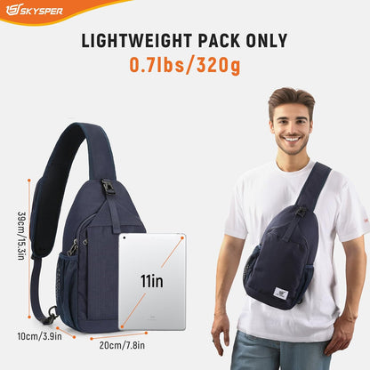 Sling Bag RFID Cross Body Bag Recycled Crossbody Backpack Travel Daypack