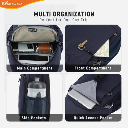 Sling Bag RFID Cross Body Bag Recycled Crossbody Backpack Travel Daypack