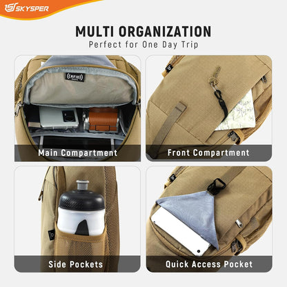 Sling Bag RFID Cross Body Bag Recycled Crossbody Backpack Travel Daypack