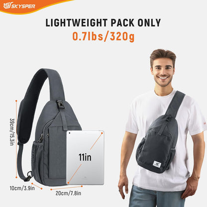 Sling Bag RFID Cross Body Bag Recycled Crossbody Backpack Travel Daypack