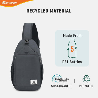 Sling Bag RFID Cross Body Bag Recycled Crossbody Backpack Travel Daypack