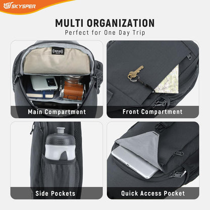 Sling Bag RFID Cross Body Bag Recycled Crossbody Backpack Travel Daypack