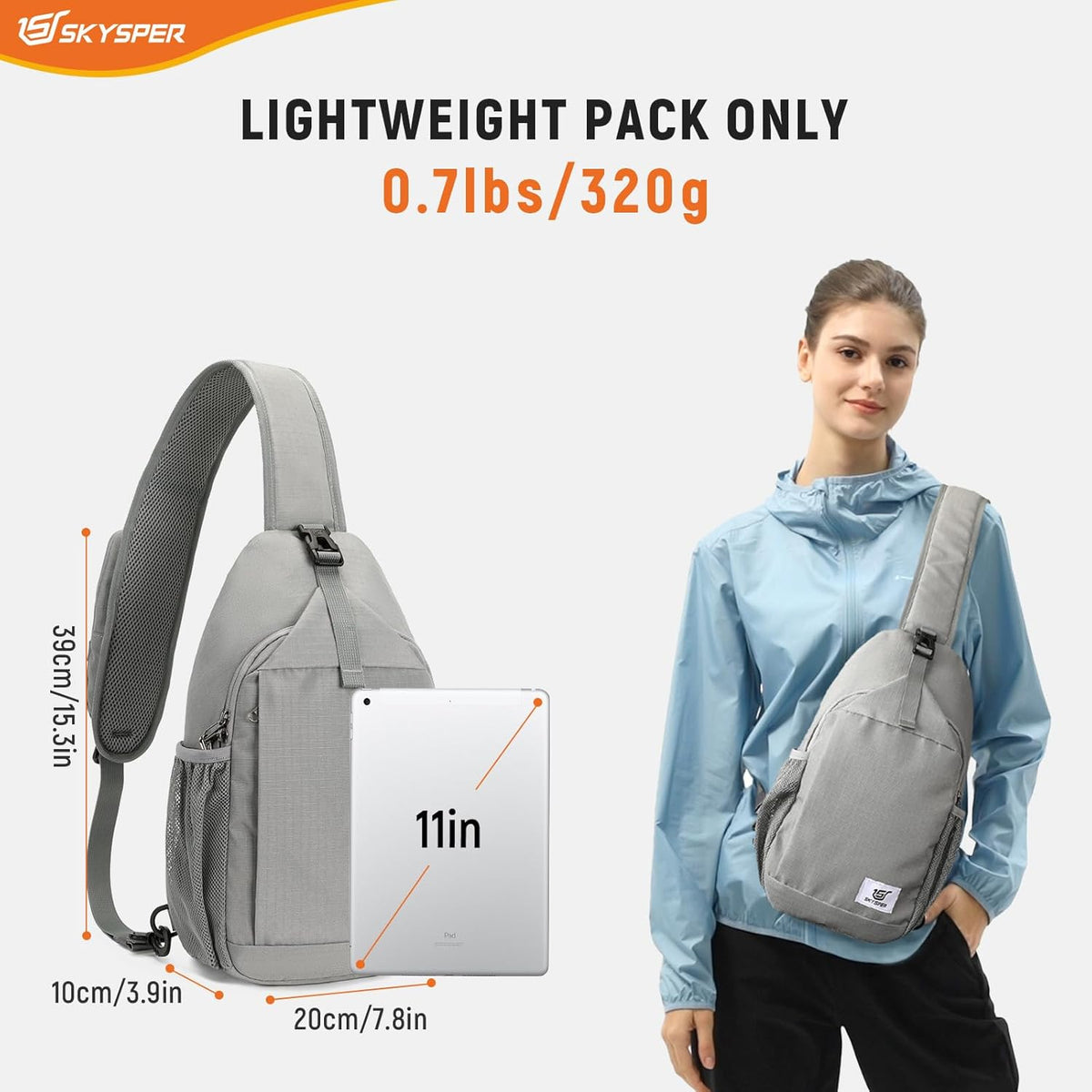 Sling Bag RFID Cross Body Bag Recycled Crossbody Backpack Travel Daypack