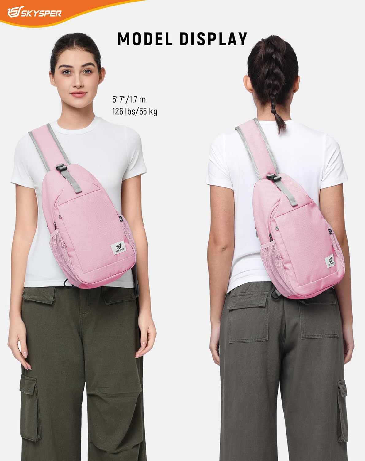 Sling Bag RFID Cross Body Bag Recycled Crossbody Backpack Travel Daypack