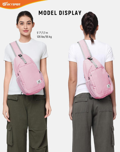 Sling Bag RFID Cross Body Bag Recycled Crossbody Backpack Travel Daypack